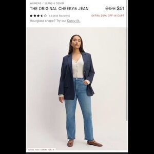 Everlane organic cotton Original Cheeky Jean GR8 shape! 32 x 27” 💕 beautiful!